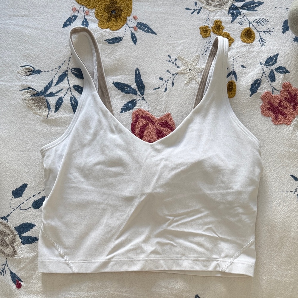 White Align V-Neck Tank Top